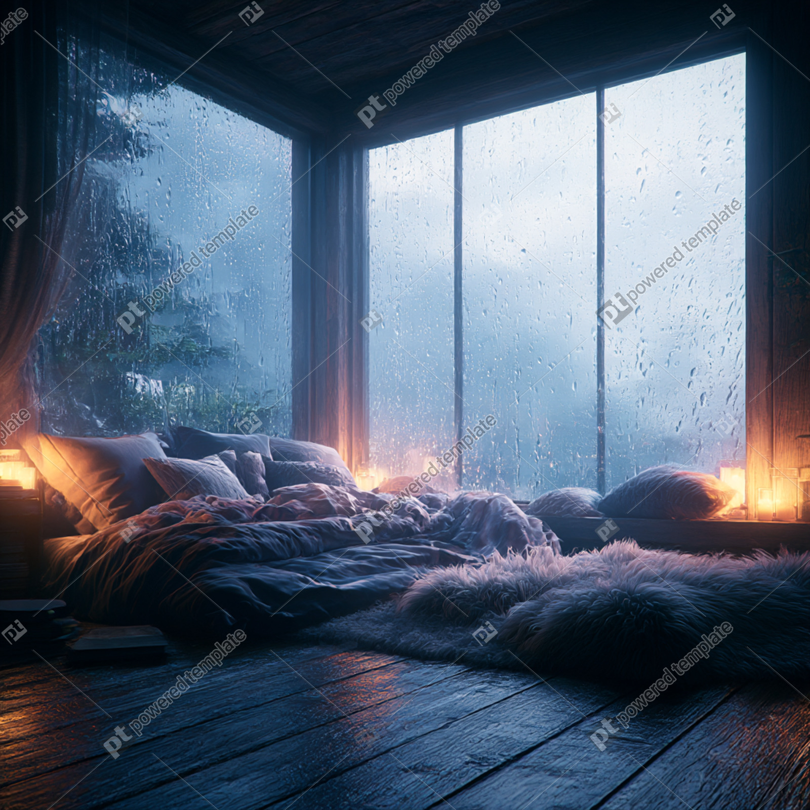 Cozy Rainy Day Retreat by the Window | Free, AI Image | PoweredTemplate ...