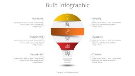 Light Bulb Infographic, 무료 파워 포인트 템플릿, 08815, 인포메이션 그래픽 — PoweredTemplate.com