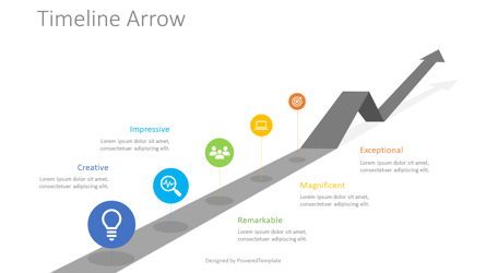 Timeline Arrow Infographic, 免费 PowerPoint模板, 08825, 商业概念 — PoweredTemplate.com