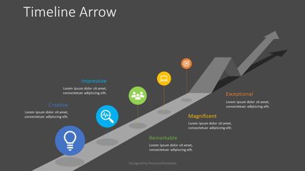 Timeline Arrow Infographic, Deslizar 2, 08825, Conceitos de Negócios — PoweredTemplate.com