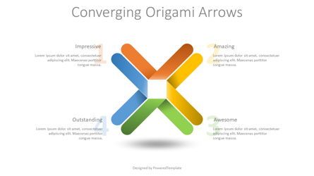 Converging Origami Arrows Infographic, Gratuit Theme Google Slides, 08832, Concepts commerciaux — PoweredTemplate.com