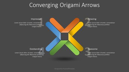 Converging Origami Arrows Infographic, スライド 2, 08832, ビジネスコンセプト — PoweredTemplate.com
