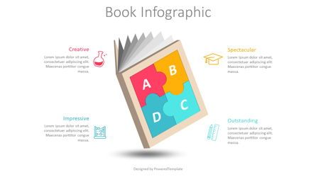 Puzzle Book Cover Infographic, スライド 2, 08833, Education & Training — PoweredTemplate.com