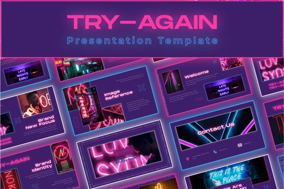 Try-Again Powerpoint Template, Templat PowerPoint, 08847, Bisnis — PoweredTemplate.com