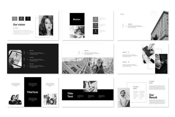 Black White PowerPoints Presentation Template, Slide 2, 08857, Lavoro — PoweredTemplate.com