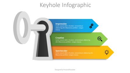 Keyhole with Options Infographic, 08863, Business Concepts — PoweredTemplate.com