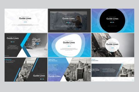Guide Lines Presentation PowerPoint Template, PowerPoint Template, 08870, Business — PoweredTemplate.com