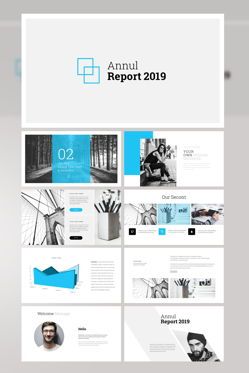 Annul Report 2019 Powerpoint Template, Modello PowerPoint, 08886, Lavoro — PoweredTemplate.com