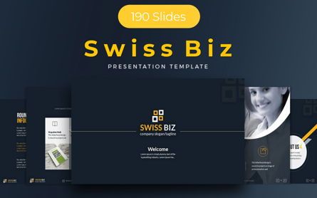 Swiss Biz Presentation PowerPoint Template, 파워 포인트 템플릿, 08892, 비즈니스 — PoweredTemplate.com