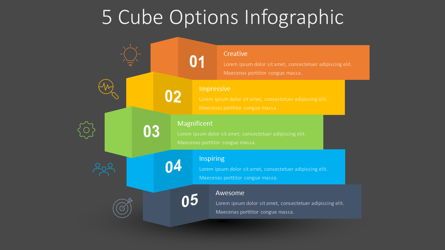 5 Cube Options Infographic, 슬라이드 2, 08895, 인포메이션 그래픽 — PoweredTemplate.com