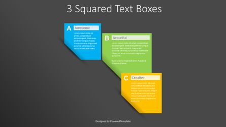 3 Squared Text Boxes, スライド 2, 08897, テキストボックス — PoweredTemplate.com