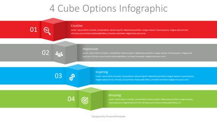 4 Cube Options Infographic, 無料 Googleスライドのテーマ, 08899, インフォグラフィック — PoweredTemplate.com