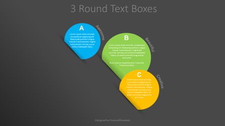 3 Color Round Text Boxes, スライド 2, 08901, 段階図 — PoweredTemplate.com