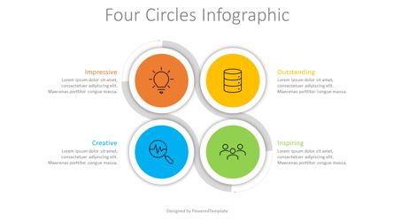 Four Circles Process Chart, Gratis Google Presentaties-thema, 08903, Infographics — PoweredTemplate.com