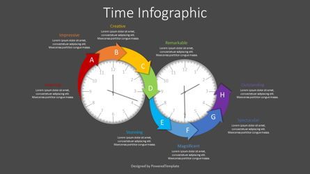 2 Clock Faces Infographic, Deslizar 2, 08904, Conceitos de Negócios — PoweredTemplate.com