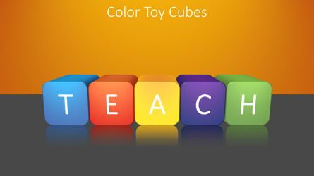 Color Toy Cubes Free PowerPoint Template, スライド 2, 08908, Education & Training — PoweredTemplate.com