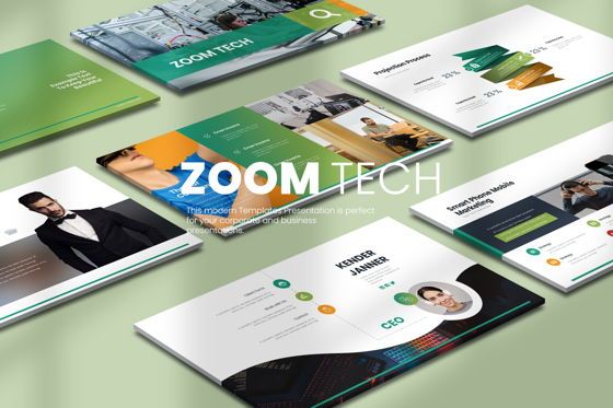 Zoom Tech Keynote Templates, Keynote-sjabloon, 08917, Bedrijf — PoweredTemplate.com