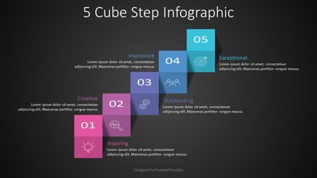 5 Cube Step Infographic, 免费 Google幻灯片主题, 08919, 信息图 — PoweredTemplate.com
