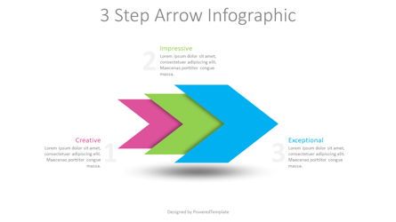 3 Step Arrow Infographic, Gratis Tema di Presentazioni Google, 08920, Diagrammi di Processo — PoweredTemplate.com