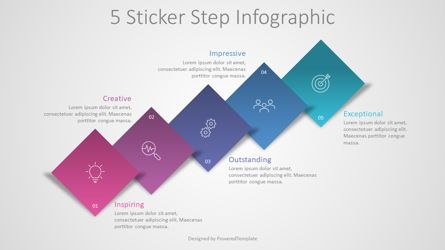 5 Sticker Step Infographic, Gratis Google Presentaties-thema, 08921, Infographics — PoweredTemplate.com