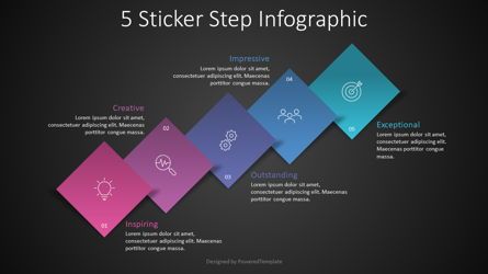 5 Sticker Step Infographic, 슬라이드 2, 08921, 인포메이션 그래픽 — PoweredTemplate.com
