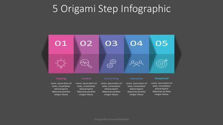5 Origami Steps Infographic, Diapositiva 2, 08924, Diagramas de la etapa — PoweredTemplate.com