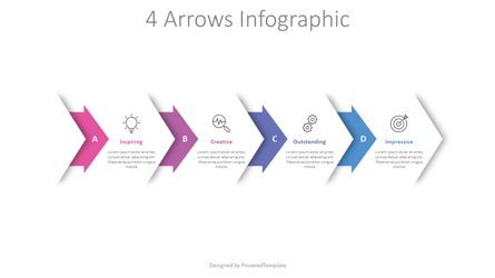 Four Flow Process Arrows, 무료 Google 슬라이드 테마, 08925, 프로세스 도표 — PoweredTemplate.com