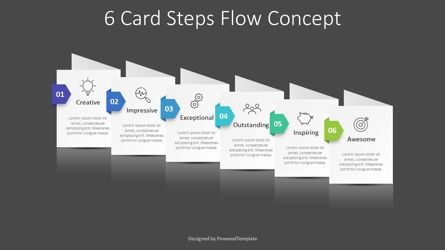 6 Card Steps Flow Concept, Diapositiva 2, 08929, Infografías — PoweredTemplate.com