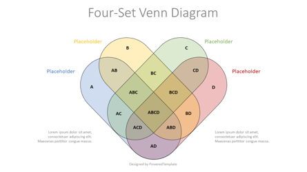 Four-Set Venn Diagram, 08934, Business Models — PoweredTemplate.com