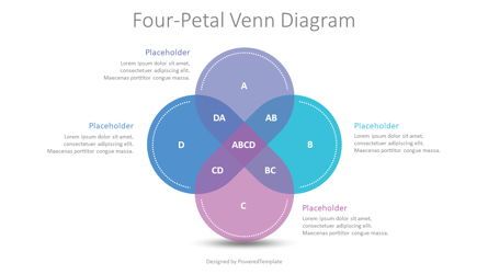 Four-Petal Venn Diagram, 08935, Business Models — PoweredTemplate.com