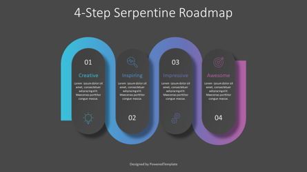4-Step Serpentine Roadmap, Deslizar 2, 08938, Infográficos — PoweredTemplate.com