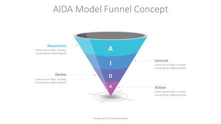 AIDA Model Funnel Concept, Gratuit Theme Google Slides, 08942, Modèles commerciaux — PoweredTemplate.com