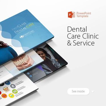 Dental Care Clinic Dentist Service Presentation, Plantilla de PowerPoint, 08944, Médico — PoweredTemplate.com