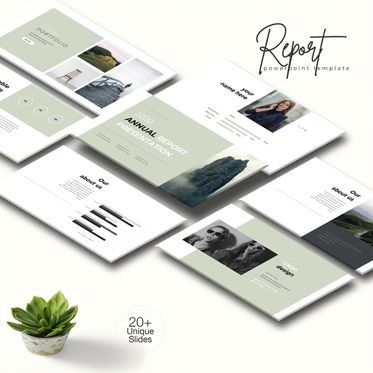 Annual Report Powerpoint Template, Modello PowerPoint, 08952, Lavoro — PoweredTemplate.com