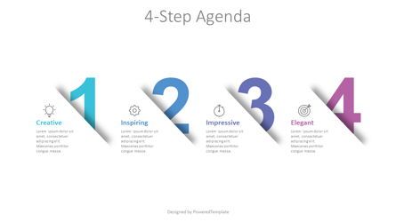 4-Step Agenda Template, 08957, Infographics — PoweredTemplate.com