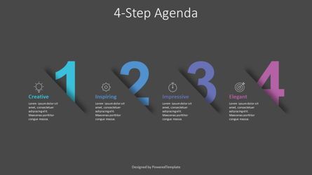 4-Step Agenda Template, Slide 2, 08957, Infografiche — PoweredTemplate.com