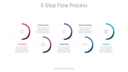 5-Step Flow Process Diagram, Gratis Google Presentaties-thema, 08959, Procesdiagrammen — PoweredTemplate.com