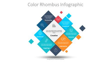 Color Rhombus Infographic, 08968, Abstract/Textures — PoweredTemplate.com