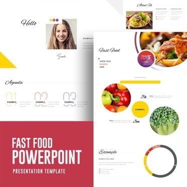 Fast Food PowerPoint Presentation Template, Templat PowerPoint, 08980, Food & Beverage — PoweredTemplate.com