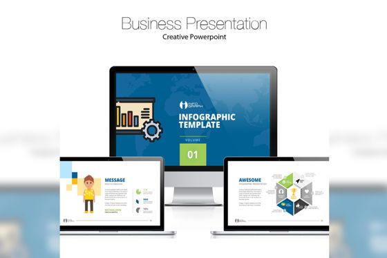 Info Graph PowerPoint Presentation Template, 08983, Bedrijf — PoweredTemplate.com