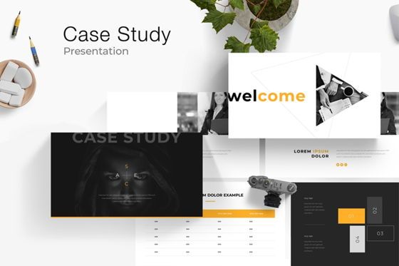 Case Study Presentation Template, Modele PowerPoint, 08987, Business — PoweredTemplate.com