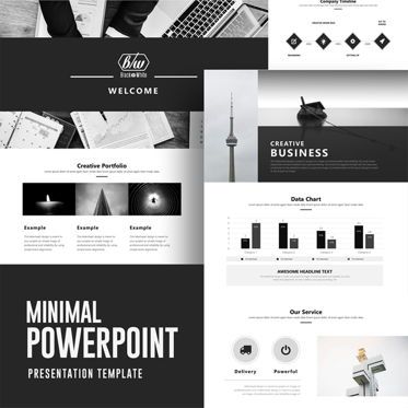 Black White Powerpoint Presentation, Modele PowerPoint, 09003, Business — PoweredTemplate.com