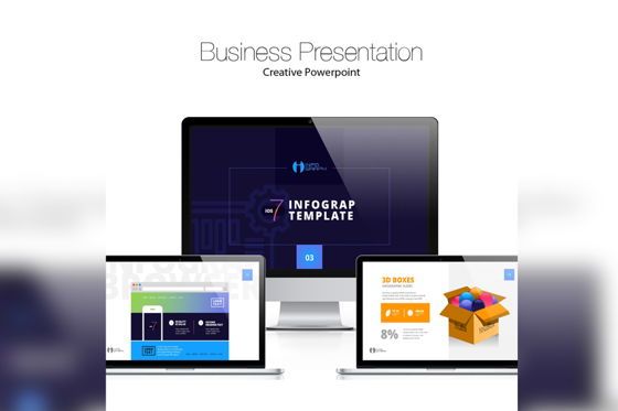 ios 7 Infographic Powerpoint Presentation, Templat PowerPoint, 09005, Bisnis — PoweredTemplate.com