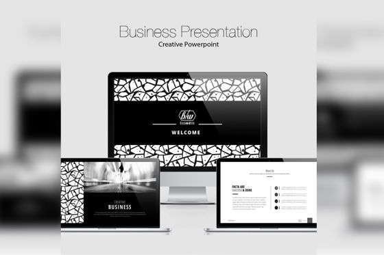 Black White PowerPoint Presentation, Modello PowerPoint, 09010, Lavoro — PoweredTemplate.com