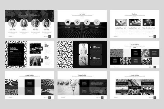 Black White PowerPoint Presentation, Diapositive 3, 09010, Business — PoweredTemplate.com