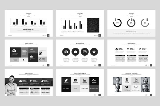 Black White PowerPoint Presentation, Deslizar 5, 09010, Negócios — PoweredTemplate.com