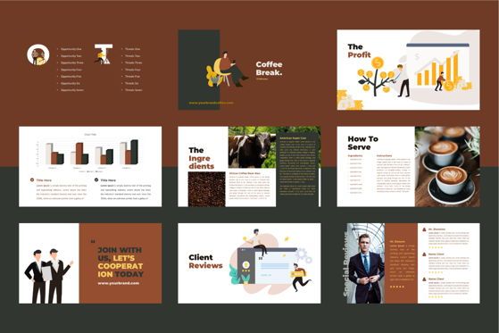 Coffee Product Presentation PowerPoint Template, Dia 4, 09018, Food & Beverage — PoweredTemplate.com