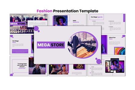 Mega Store - Fashion Presentation Template, Modello PowerPoint, 09023, Persone — PoweredTemplate.com