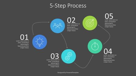 5-Step Flow Process Chart, スライド 2, 09028, プロセス図 — PoweredTemplate.com
