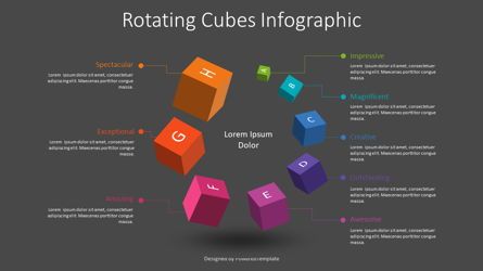 Rotating Cubes Infographis, 슬라이드 2, 09039, 3D — PoweredTemplate.com